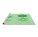 Sideview of Machine Washable Transitional Light Green Rug, wshpat902grn