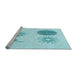 Sideview of Machine Washable Transitional Electric Blue Rug, wshpat902lblu