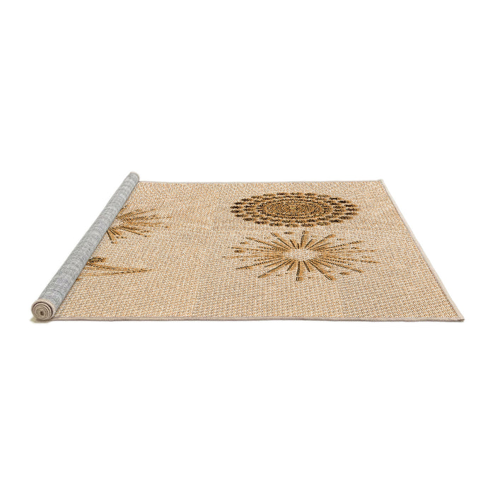 Sideview of Machine Washable Transitional Brown Sand Brown Rug, wshpat902org