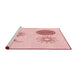 Square Machine Washable Transitional Pastel Red Pink Rug, wshpat902rd