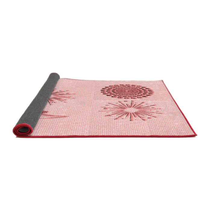 Sideview of Patterned Pastel Red Pink Rug, pat902rd