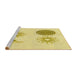 Sideview of Machine Washable Transitional Sun Yellow Rug, wshpat902yw