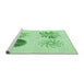 Sideview of Machine Washable Transitional Light Green Rug, wshpat903grn