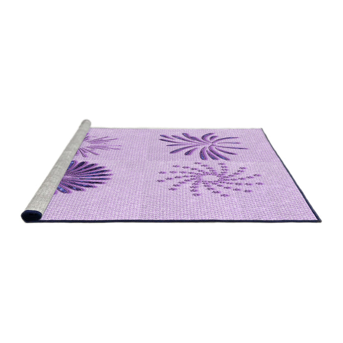 Sideview of Machine Washable Transitional Purple Rug, wshpat903pur