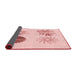 Thickness of Patterned Light Rose Pink Rug, pat903rd