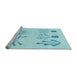 Sideview of Machine Washable Transitional Diamond Blue Rug, wshpat904lblu