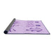 Thickness of Patterned Bright Lilac Purple Rug, pat904pur
