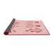 Thickness of Patterned Pastel Red Pink Rug, pat904rd