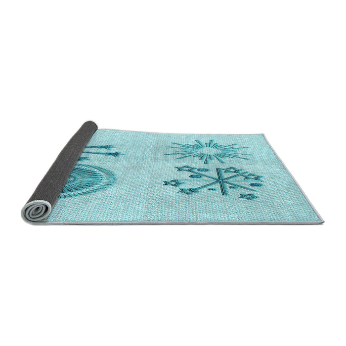 Thickness of Patterned Electric Blue Rug, pat905lblu