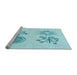 Sideview of Machine Washable Transitional Electric Blue Rug, wshpat905lblu