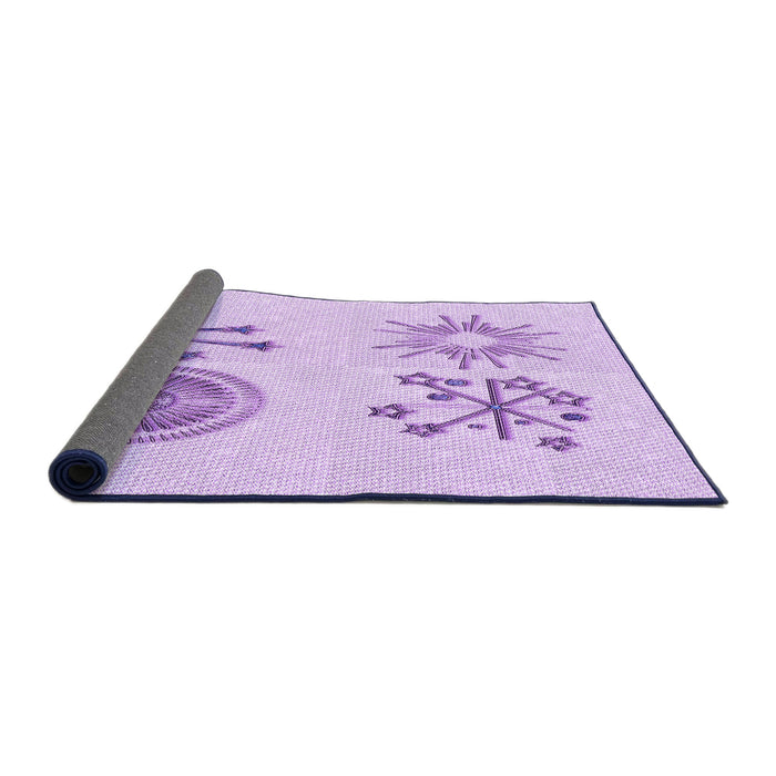 Thickness of Patterned Purple Rug, pat905pur