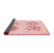 Thickness of Patterned Pastel Red Pink Rug, pat905rd