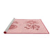 Sideview of Machine Washable Transitional Pastel Red Pink Rug, wshpat905rd