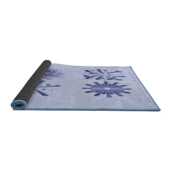 Thickness of Patterned Lavender Blue Rug, pat906blu