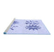 Sideview of Machine Washable Transitional Lavender Blue Rug, wshpat906blu