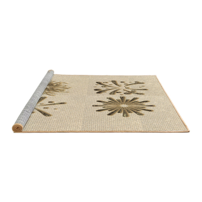 Sideview of Machine Washable Transitional Peru Brown Rug, wshpat906brn