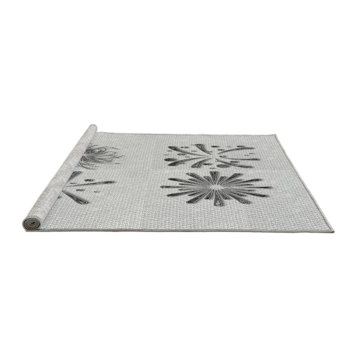 Sideview of Machine Washable Transitional Platinum Gray Rug, wshpat906gry