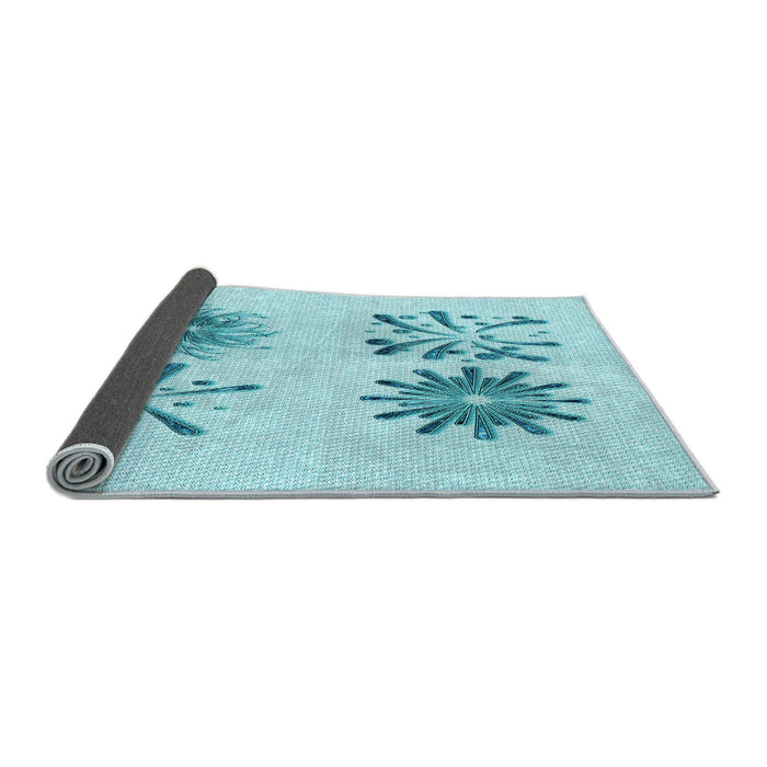Thickness of Patterned Electric Blue Rug, pat906lblu