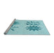 Sideview of Machine Washable Transitional Electric Blue Rug, wshpat906lblu