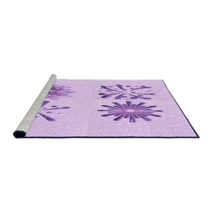 Sideview of Machine Washable Transitional Purple Rug, wshpat906pur
