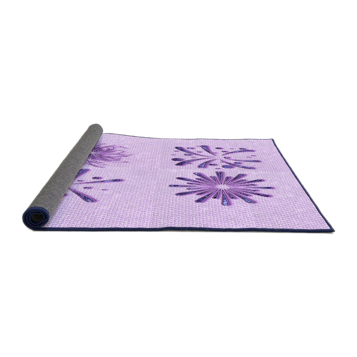 Thickness of Patterned Purple Rug, pat906pur