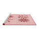 Sideview of Machine Washable Transitional Light Rose Pink Rug, wshpat906rd