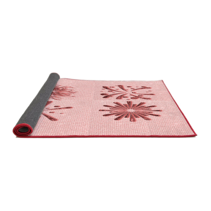 Thickness of Patterned Light Rose Pink Rug, pat906rd