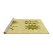 Sideview of Machine Washable Transitional Sun Yellow Rug, wshpat906yw