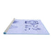 Sideview of Machine Washable Transitional Lavender Blue Rug, wshpat907blu