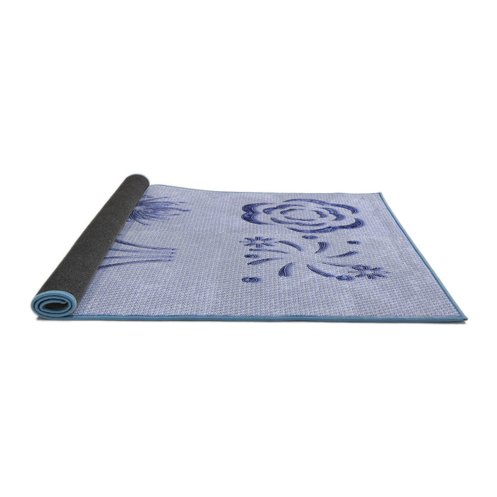 Thickness of Patterned Lavender Blue Rug, pat907blu