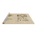 Sideview of Machine Washable Transitional Peach Beige Rug, wshpat907brn