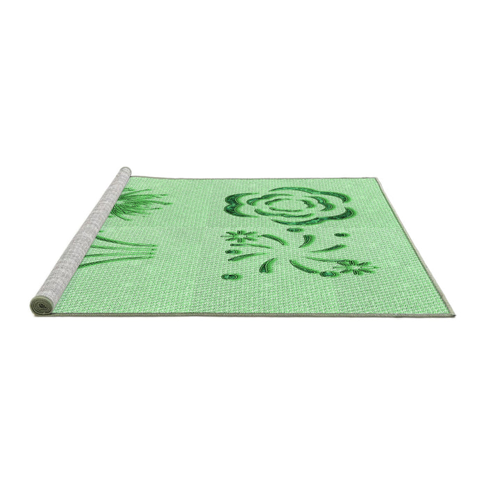 Sideview of Machine Washable Transitional Mint Green Rug, wshpat907grn