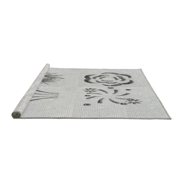Sideview of Machine Washable Transitional Platinum Gray Rug, wshpat907gry