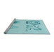 Sideview of Machine Washable Transitional Electric Blue Rug, wshpat907lblu