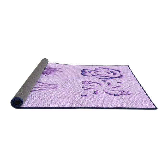 Thickness of Patterned Purple Rug, pat907pur