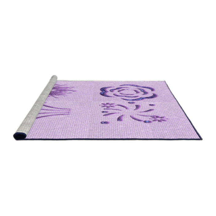 Sideview of Machine Washable Transitional Purple Rug, wshpat907pur