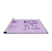 Sideview of Machine Washable Transitional Purple Rug, wshpat907pur