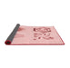 Thickness of Patterned Pastel Red Pink Rug, pat907rd