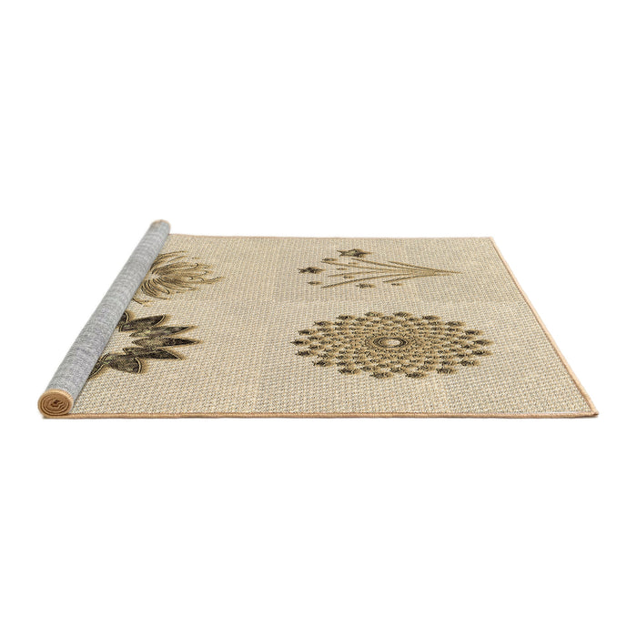 Sideview of Machine Washable Transitional Peru Brown Rug, wshpat908brn