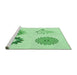 Sideview of Machine Washable Transitional Light Green Rug, wshpat908grn