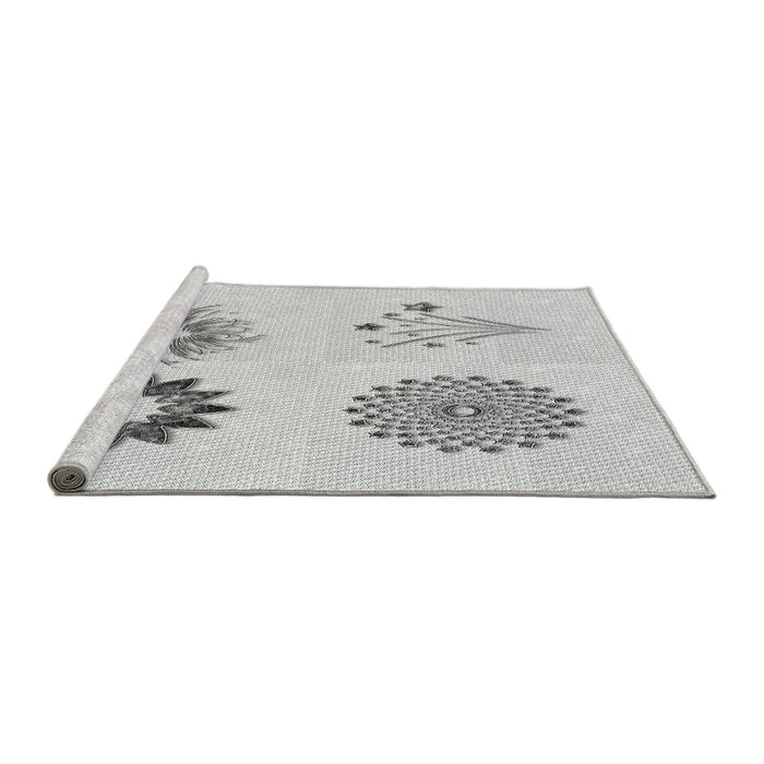 Sideview of Machine Washable Transitional Platinum Gray Rug, wshpat908gry
