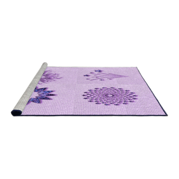 Sideview of Machine Washable Transitional Purple Rug, wshpat908pur
