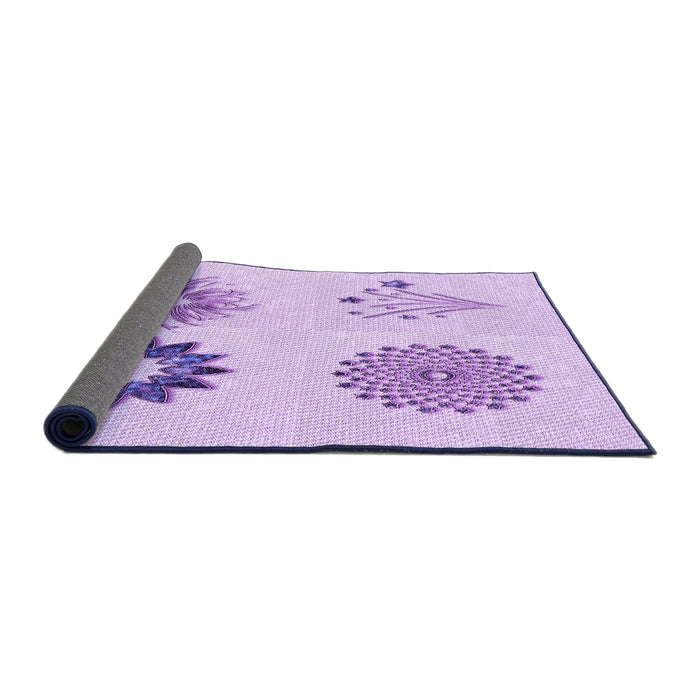 Thickness of Patterned Purple Rug, pat908pur