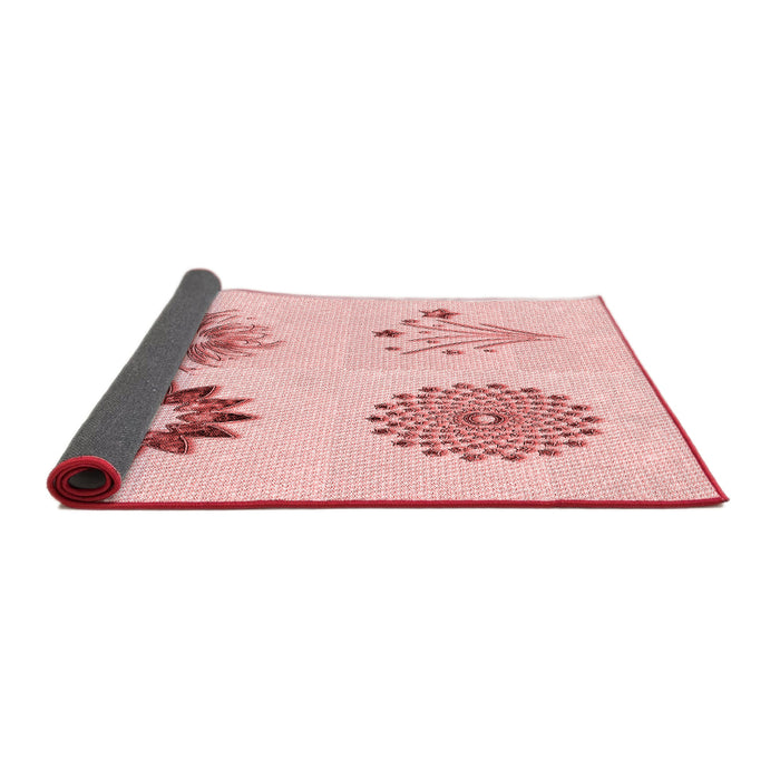 Thickness of Patterned Light Rose Pink Rug, pat908rd