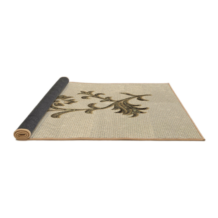 Thickness of Patterned Moccasin Beige Rug, pat909brn