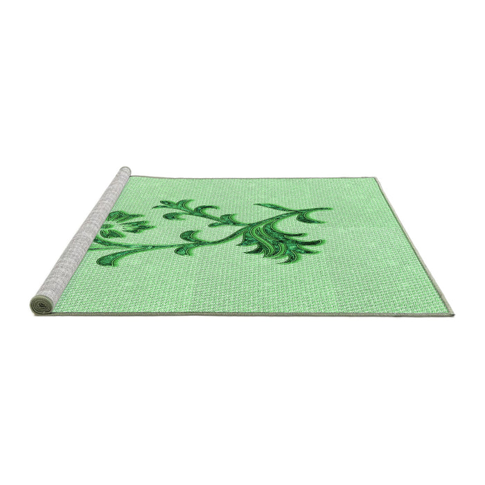 Sideview of Machine Washable Transitional Mint Green Rug, wshpat909grn