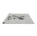 Sideview of Machine Washable Transitional Platinum Gray Rug, wshpat909gry