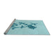 Sideview of Machine Washable Transitional Electric Blue Rug, wshpat909lblu