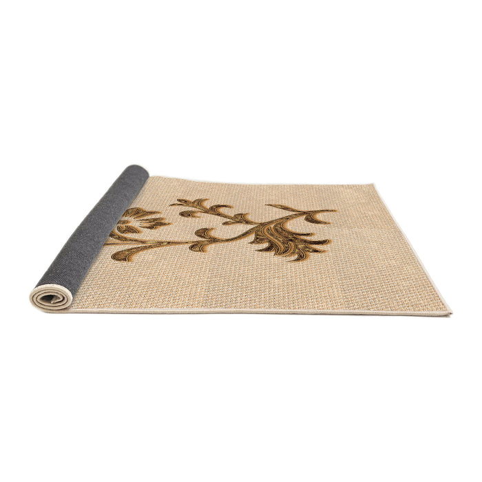 Thickness of Patterned Brown Sand Brown Rug, pat909org