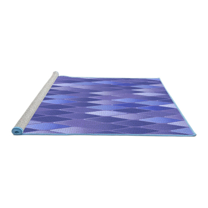 Sideview of Machine Washable Transitional Sky Blue Rug, wshpat91blu